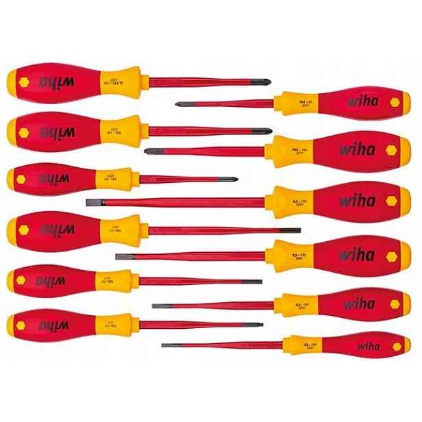 Šroubováky šroubováky 12 Ks SoftFinish elektrické slimFix 1000V Vde 41003 Wiha