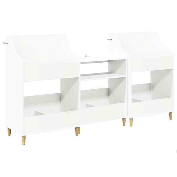 vidaXL Sada mediálních polic 3 ks Bílá 212 x 46 x 112 cm