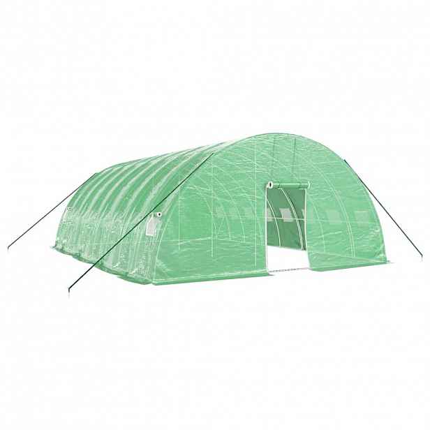 vidaXL Skleník s ocelovým rámem zelený 48 m² 8 x 6 x 2,85 m