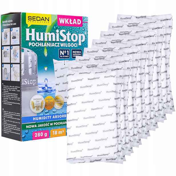 Vložky do pohlcovače vlhkosti Humistop 280 g, silné, univerzální, 7 x