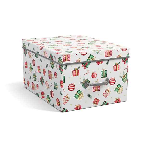 Kartonový úložný box s víkem/dekorativní 37x50x15 cm Engla Christmas Storage – Bigso