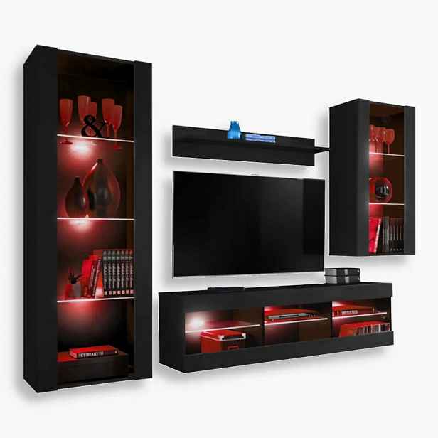 komodee Tivoli Medio Rtv sada do obývacího pokoje Černá Rgb Led