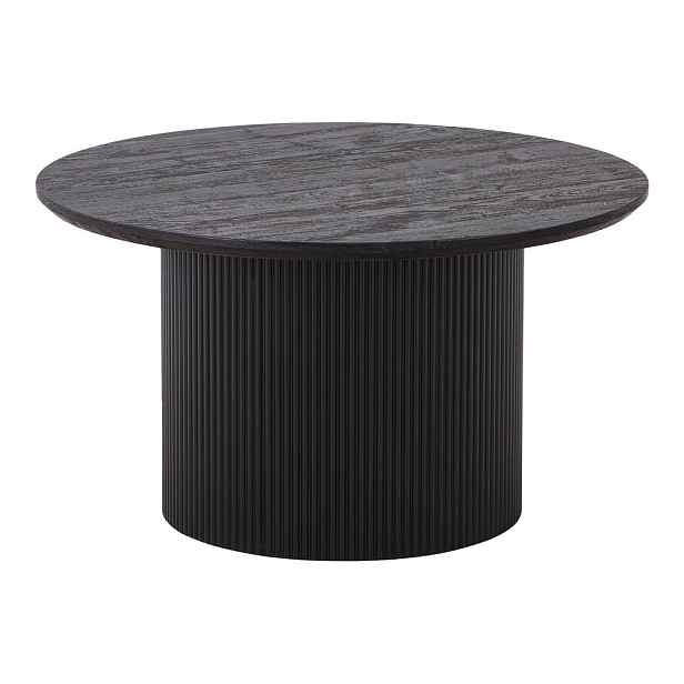 Tmavě hnědý kulatý konferenční stolek v dekoru topolu ø 80 cm Boavista – House Nordic