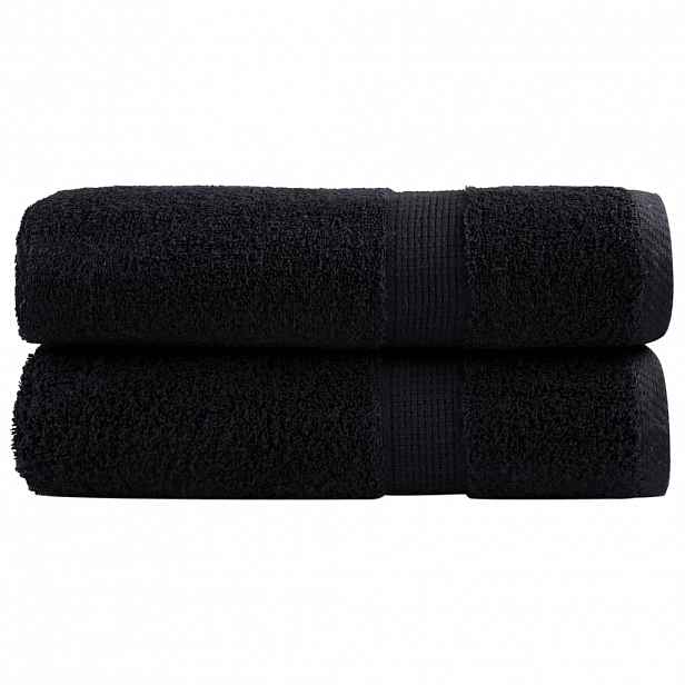 vidaXL Premium ručníky SOLUND 2 ks černé 50 x 100 cm 600 g/m²