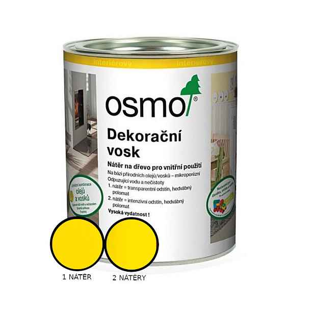 Vosk dekorační Osmo 3105 intenzivní žlutý RAL 1021 0,375 l