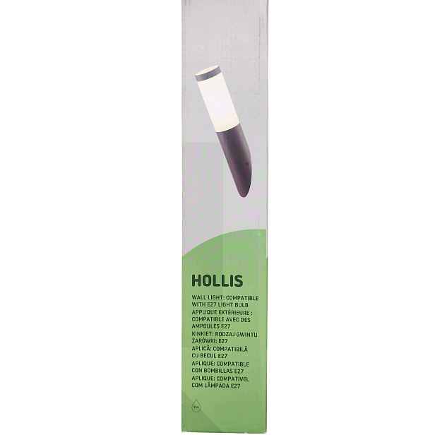 Závěsná Zahradní Lampa Hollis Černá Venkovní Sloupek IP44 Loft 15W 39 CM