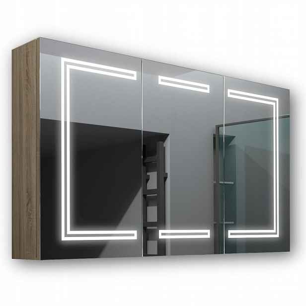 Dřevěná skříňka 120x70 Led zrcadlo Saturn Sonoma