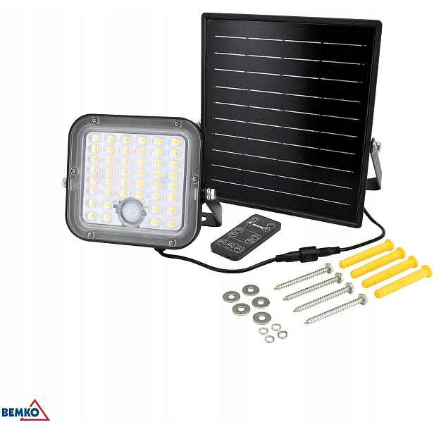 Led Solární Zářič Bemko Solpar 10W 1500LM 3000/4000K IP65 Černý Č