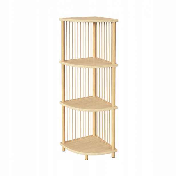 Rohový Regál Hnědý Otevřený Na Knihy Mdf 4 Úrovně 34 X 34 X 110 CM