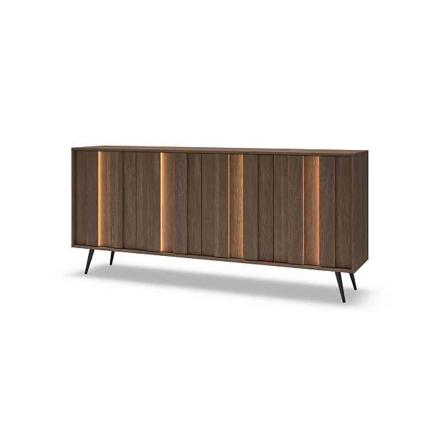 Moderní čtyřdveřová komoda s LED osvětlením Amaro C 183 cm