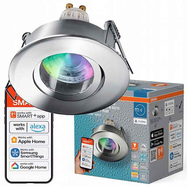 Kulaté Stropní Svítidlo Hermetické svítidlo Smart Cct Rgb 4.7W Podbitka Osram