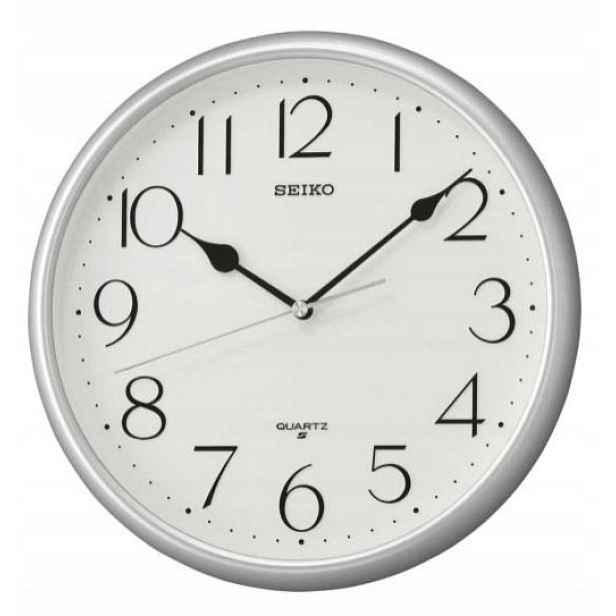 Čitelný Klasický Stříbrný Kulatý Japonský Hodinový Stroj Seiko QXA747S 28 cm