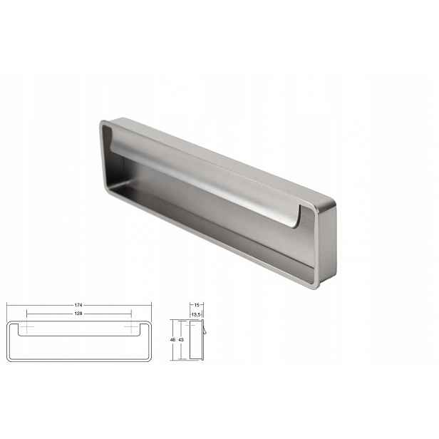 Nábytková úchytka Viefe 0542 Fold 128 mm ocel nerez