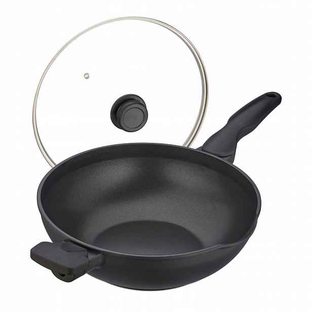 Pánev wok s poklicí Relaxdays Black Rose 30 cm