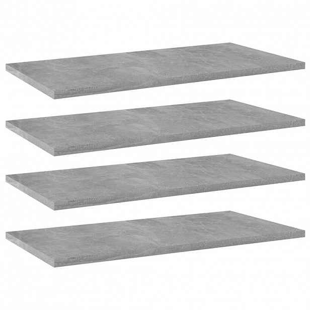 vidaXL Přídavné police 4 ks betonově šedé 60 x 30 x 1,5 cm dřevotříska