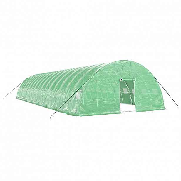 vidaXL Skleník s ocelovým rámem zelený 96 m² 16 x 6 x 2,85 m