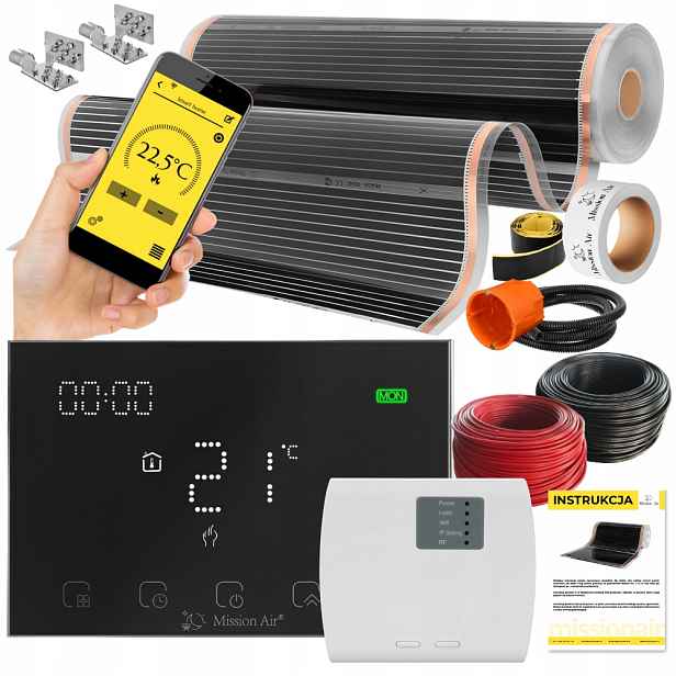 Set Fólie Vyhřívací Podložka Infračervená 1,5 m² 160 W