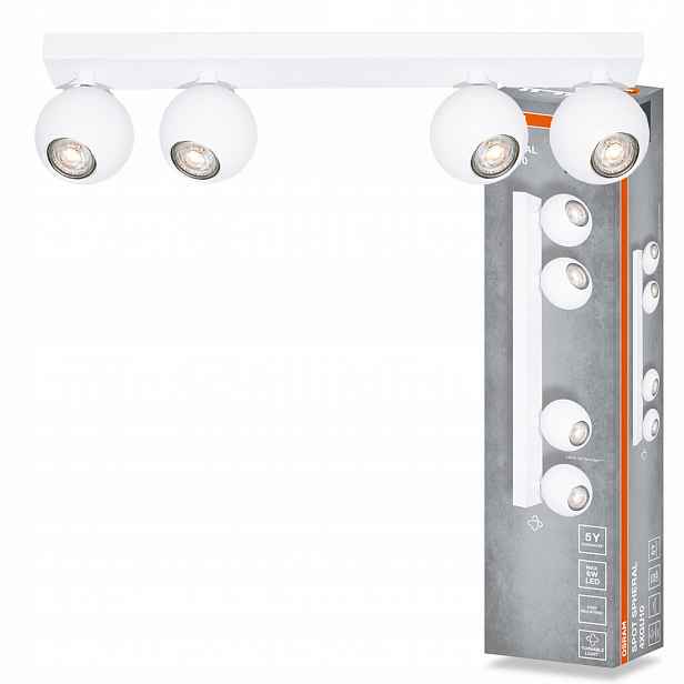 Stropní Svítidlo Nástěnné svítidlo s pohyblivým bodovým reflektorem 4x GU10 Osram