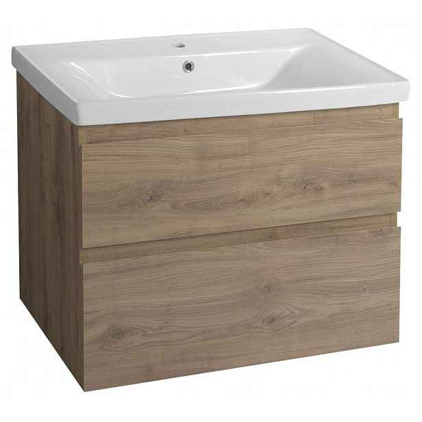 Aqualine Altair - Umyvadlová skříňka 60x78x45 cm, 2 zásuvky, dub emporio AI380