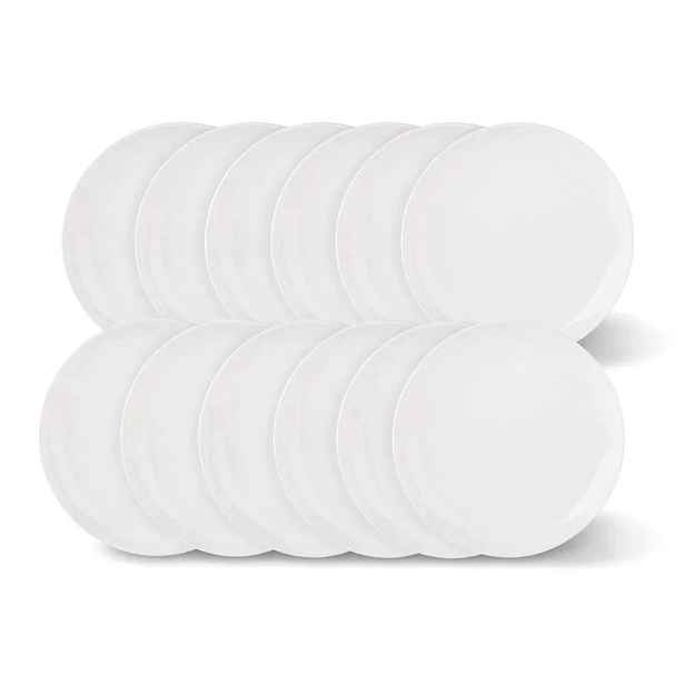 Sada obědových talířů pro 12 osob Porcelán 26 cm Ploché krémové Crema