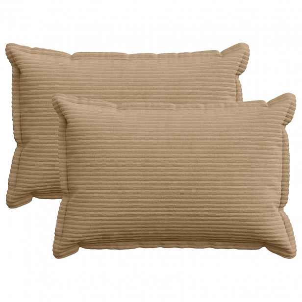 vidaXL Povlak na polštář 2 ks HOUTEN Hnědá 40 x 60 cm manšestr