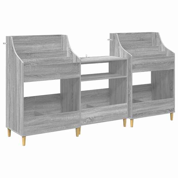 vidaXL Sada mediálních polic 3 ks Šedý Sonoma 212 x 46 x 112 cm