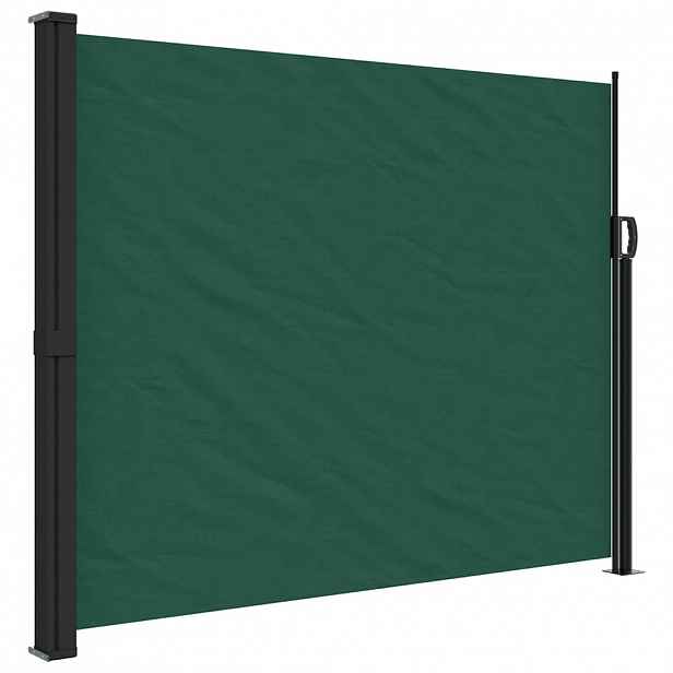 vidaXL Zatahovací boční markýza tmavě zelená 160 x 500 cm
