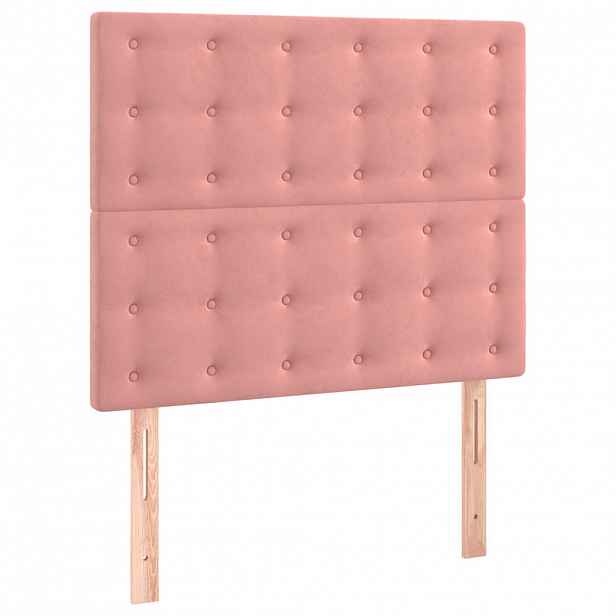 vidaXL Čelo postele růžové 80x5x118/128 cm sametové