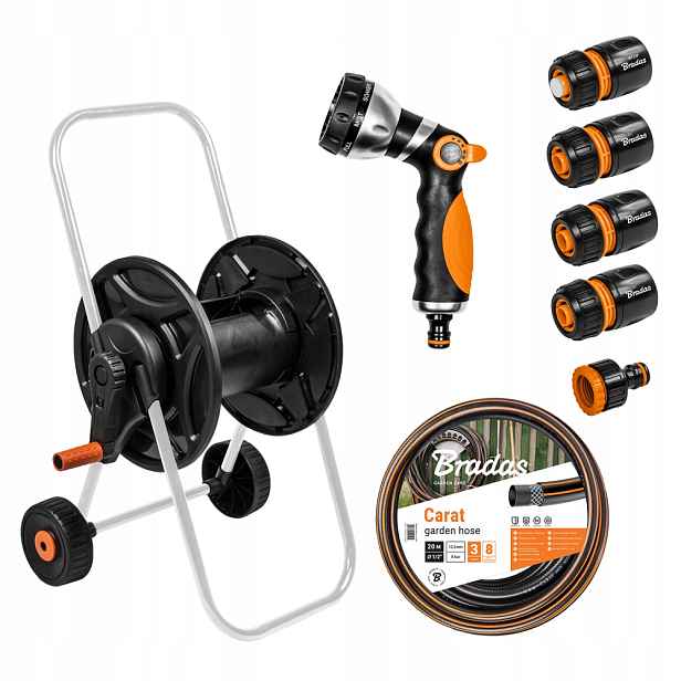 Bradas Black Line Sada s vozíkem na hadice Daily 1/2" 20 m