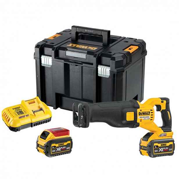 DeWALT - 54V AKU mečová pila, 2x aku 6,0 Ah FLEXVOLT, nabíječka DCS389T2