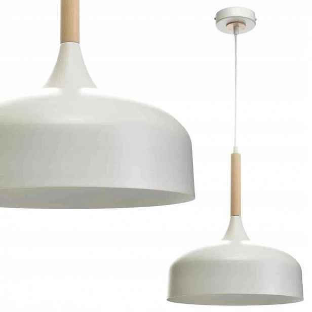 Eko-Light Taylor Bílé závěsné svítidlo kov dřevo 1xE27 30cm nastavitelná
