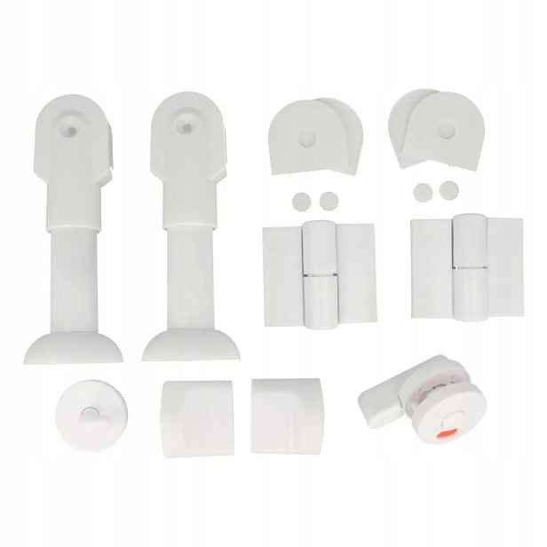 Kování pro sanitární Wc kabiny Hakner 16-18 mm bílý levý komplet
