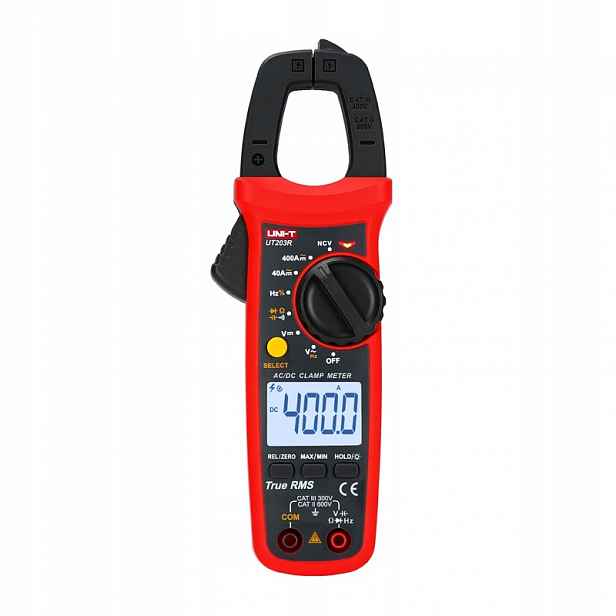 Uni-t UT203R Klešťový měřič True Rms 400A Ac DC Cat III Multimetr Ncv LCD