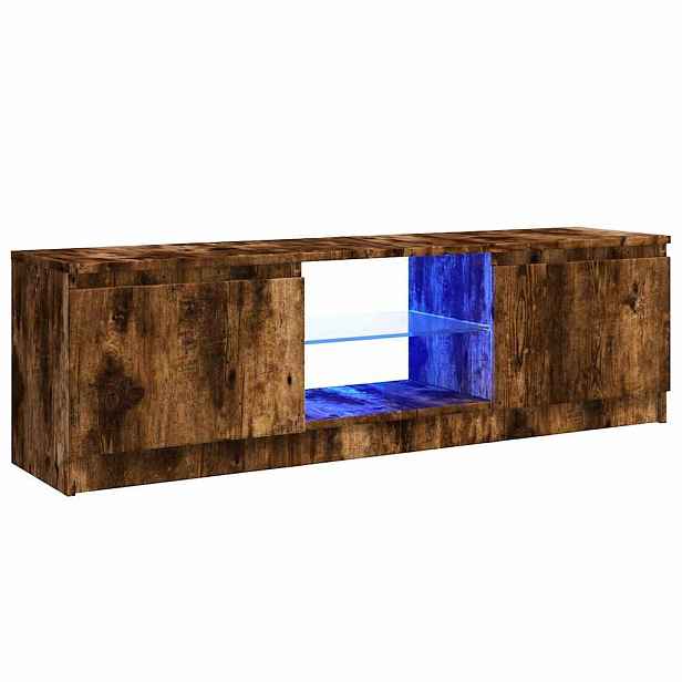 vidaXL TV skříňka s LED osvětlením kouřový dub 120 x 30 x 36 cm