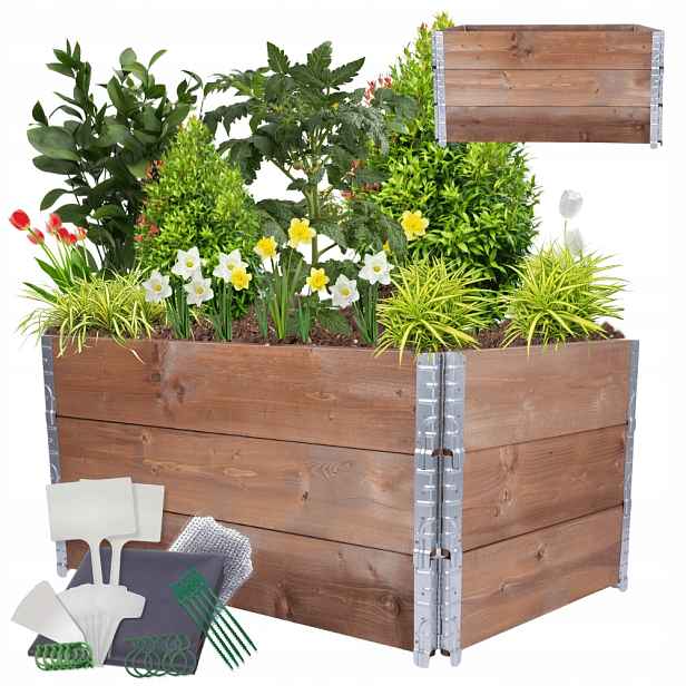 Vyvýšený kaskádový záhon regulovatelný zeleninový záhon impregnát 60x120x80