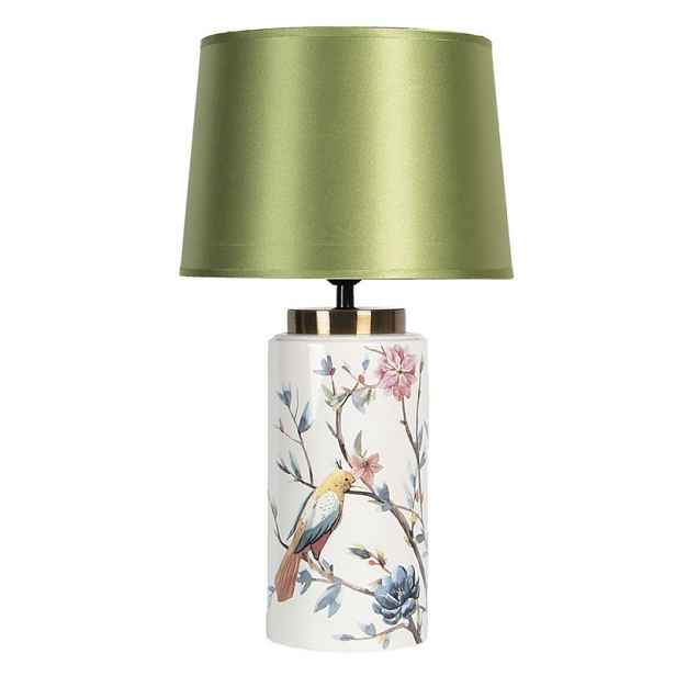 Stolní lampa se zeleným stínidlem Japonais – Ø 27*35 cm E27/max 1*60W Clayre & Eef
