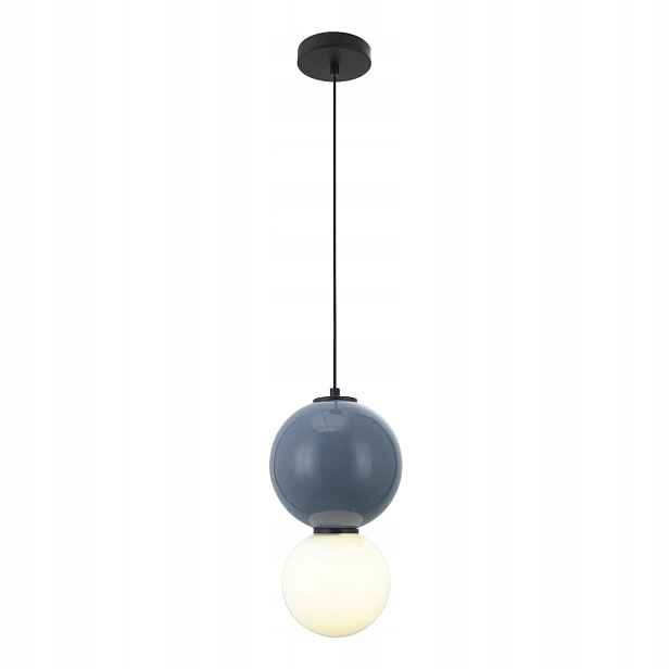 Závěsná lampa Italux Pieve Led 6W modrá Ø18 cm 2 koule IP20