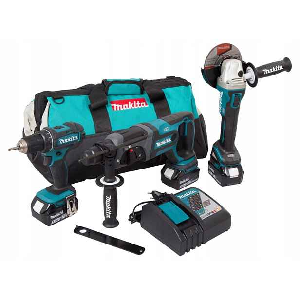 Makita DLX3078TX1 Combo DGA504 DHR241 DDF482 3x5Ah
