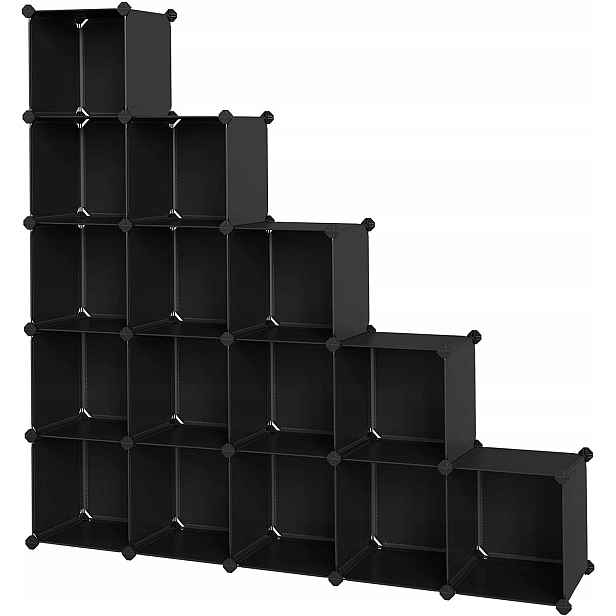 Regál Songmics 153 cm x 153 cm x 31 cm černý