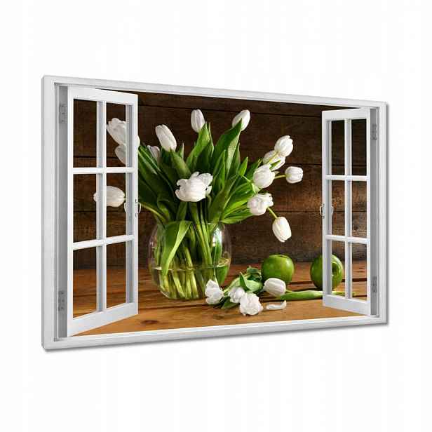 Obrazy 90x60 Bílé tulipány