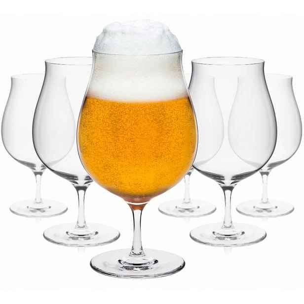 Pokalené skleničky sklenice poháry na pivo Rona Beer 540 ml 6 ks