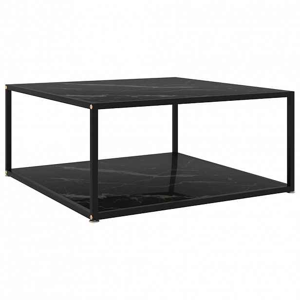 vidaXL Konferenční stolek černý 80 x 80 x 35 cm tvrzené sklo