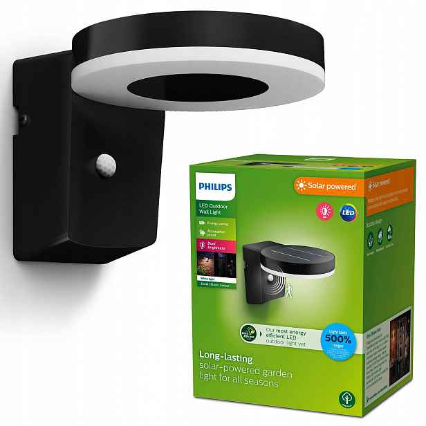 Zahradní Led lampa Fasádní svítidlo Solární Zonal Snímač pohybu Philips