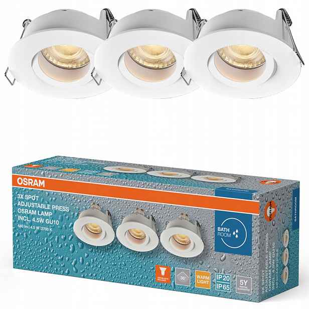 3x Stropní Led svítidlo Hermetické IP65 Podbitka 4.5W 2700K