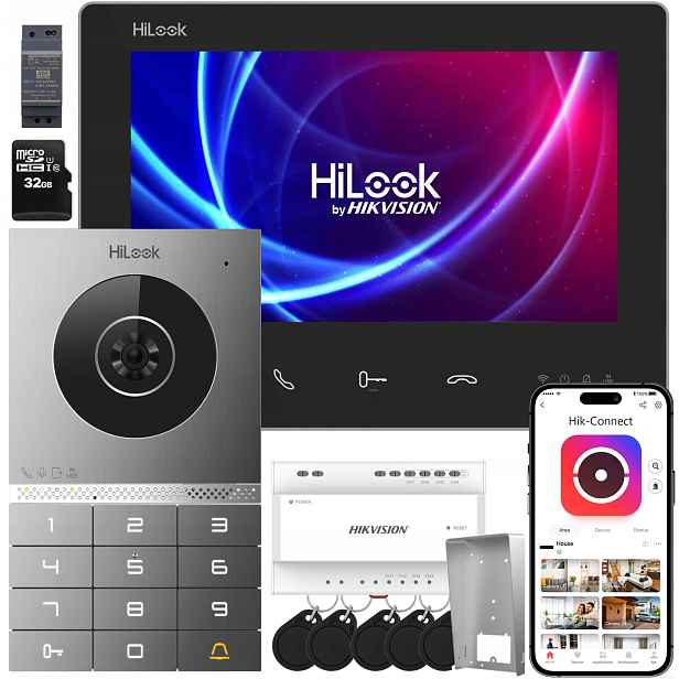 2-žilový WiFi videotelefon Hikvision HiLook Furtka Brána Čtečka kódů Přívěsek Na Klíče