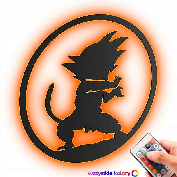 Dřevěný 3D obraz Anime Dragonball Chibi Goku Nástěnná Noční Lampa Led