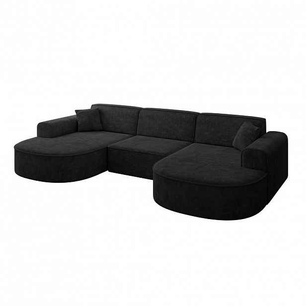 ALTDECOR SEDACÍ SOUPRAVA MARI-U1 – 303 x 171 x 79 cm, černý velur