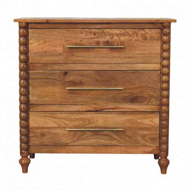 Artisan Furniture NOČNÍ STOLEK povrch v barvě kaštanu, 1 zásuvka, 2 police, hnědý