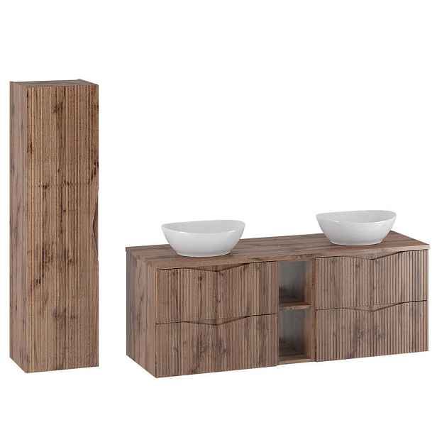 Petits-meubles KOUPELNOVÝ NÁBYTEK 140.6cm Tao 2er-Set Dřevo