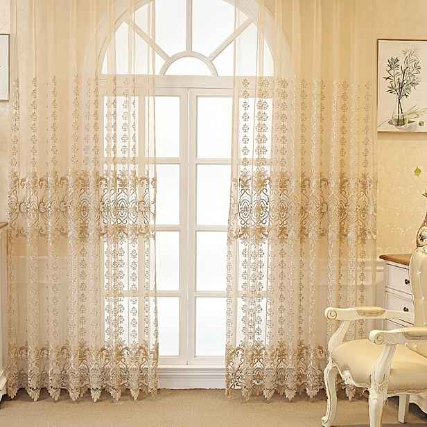 TEMU 2 ks Nové Moderní Luxusní Evropské Béžové Gažové Záclony do Obývacího Pokoje a Ložnice